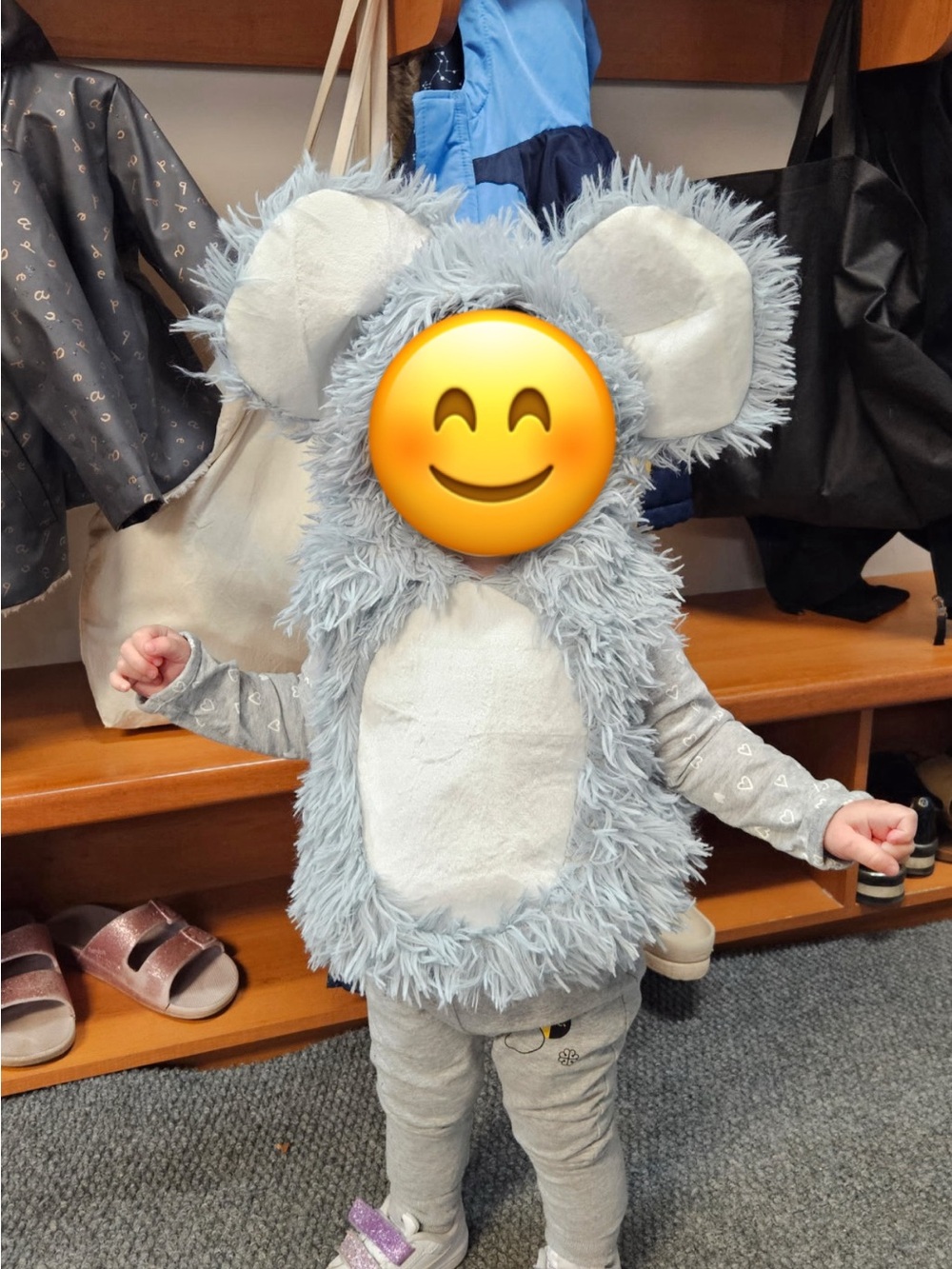 Grey Fuzzy Mouse Kids Costume Vest with Ears and tail